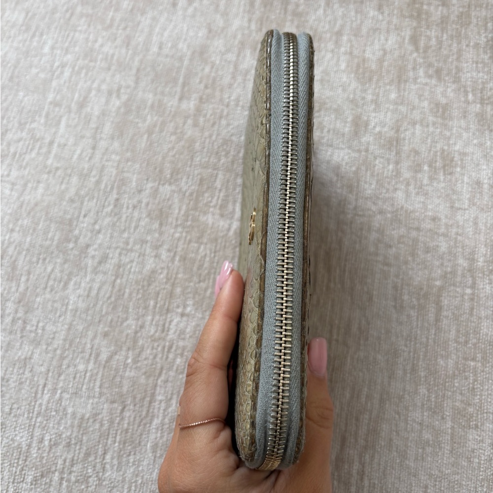 Authentic Chanel Multicolor Python Skin Zip Aroun… - image 2